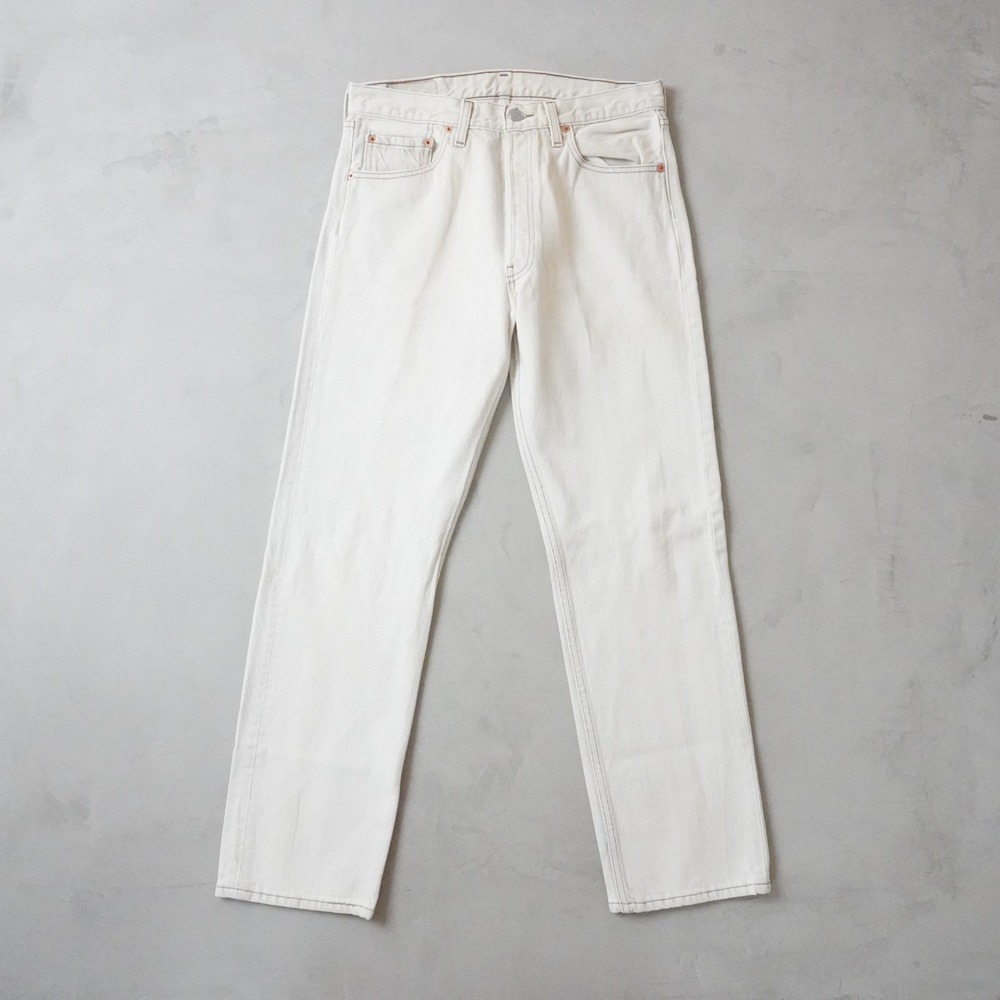 Vintage Levis 501 Jeans 32x30 Mens 90s White Straight Leg USA Made Button Fly